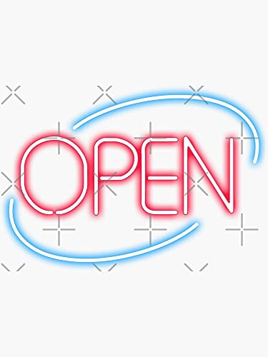 Open Sign - Sticker Graphic - Die Cut Sticker High Resolution Top Grade Vinyl