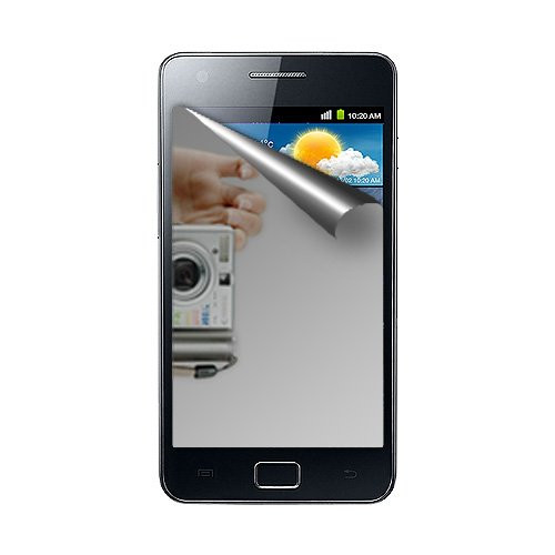 Amzer Mirror Screen Protector with Cleaning Cloth for Samsung Galaxy S II GT-I9100 - 1 Pack - Retail Packaging - Mirror