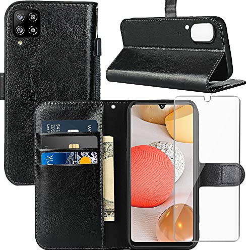 Samsung A42 5G Case, Galaxy A42 5G Wallet Case, with Screen Protector,PU Leather Wrist Strap Card Slots Soft TPU Shockproof Protective Flip Cover Phone Case for Samsung Galaxy A42 5G,Black Samsung A42 5G Case, Galaxy A42 5G Wallet Case, with Screen Protector,PU Leather Wrist Strap Card Slots Soft TPU Shockproof Protective Flip Cover Phone Case for Samsung Galaxy A42 5G,Black