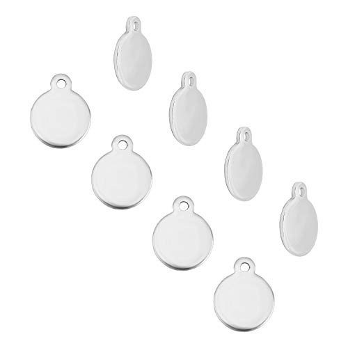 UNICRAFTALE about 100pcs Hypoallergenic Flat Round Charms Stainless Steel Pendants Blank Tag 1.4mm Small Hole Smooth Charms for Jewelry Making Stainless Steel Color UNICRAFTALE about 100pcs Hypoallergenic Flat Round Charms Stainless Steel Pendants Blank Tag 1.4mm Small Hole Smooth Charms for Jewelry Making Stainless Steel Color