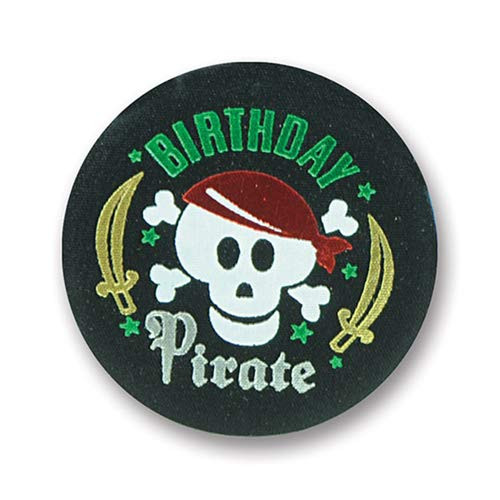 Beistle Birthday Pirate Satin Button