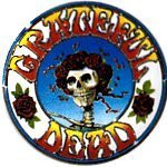 Grateful Dead - Unisex-adult Grateful Dead - Skull  and  Roses Button White