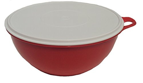 Tupperware Red Thatsa Bowl 32 Cup Mixing Bowl red with white cover Tupperware Red Thatsa Bowl 32 Cup Mixing Bowl red with white cover