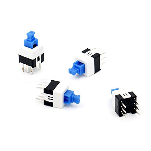 Baomain PCB Tactile 6-Pin DIP Momentary Tact Switch Tact Push Button Switch 7x7mm 50Pack