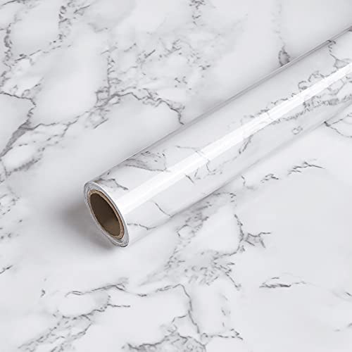 Caltero Marble Contact Paper 15.7" x 78.7" White Grey Marble Wallpaper Peel and Stick Glossy Marble Contact Paper Self Adhesive Contact Paper for Countertop Kitchen Cabinets Bathroom Caltero Marble Contact Paper 15.7" x 78.7" White Grey Marble Wallpaper Peel and Stick Glossy Marble Contact Paper Self Adhesive Contact Paper for Countertop Kitchen Cabinets Bathroom