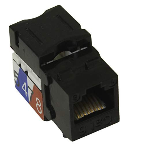 MyCableMart Wall Plate- Keystone Jack - Cat 6 RJ-45 Punchdown Networking, Black