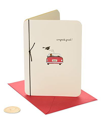 Papyrus Graduation Card -Grad in Car, Exciting Journey-
