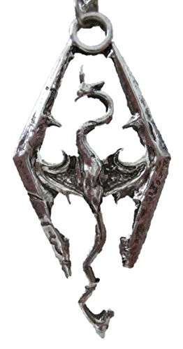 The Elder Scrolls SKYRIM Dragon Silvertone PENDANT/Necklace with 20" Chain