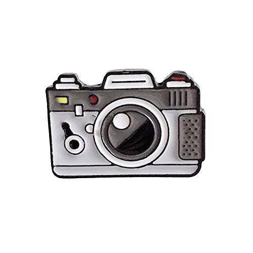 KOqwez33 Men Women Enamel Lapel Pin, Cute Camera Shape Brooch Pin Corsage Jacket Bag Enamel Lapel Badge Accessory for Backpack Cloth Jacket Hat Grey