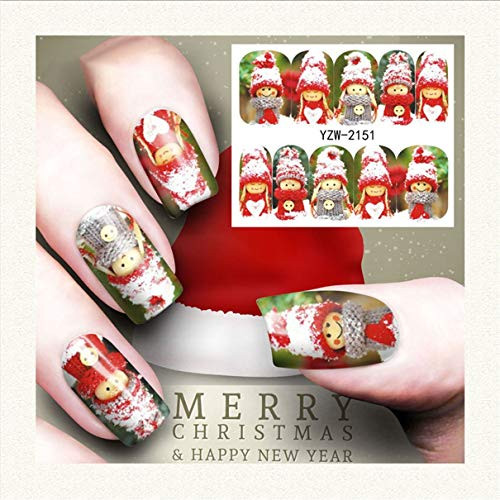 Isabelvictoria Nail Art Nail Sticker New Year Slider Tattoo Christmas Water Decal Santa Claus Snowman Full Wraps Designs Decals