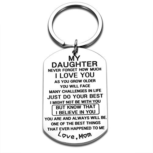 Graduation 2021 Keychain To My Daughter Gifts from Step Mom Inspirational Christmas I Love You Gifs Keychain Never Forget That I Love You Teen Girls Birthday Valentine's Day from Step Mother in Law