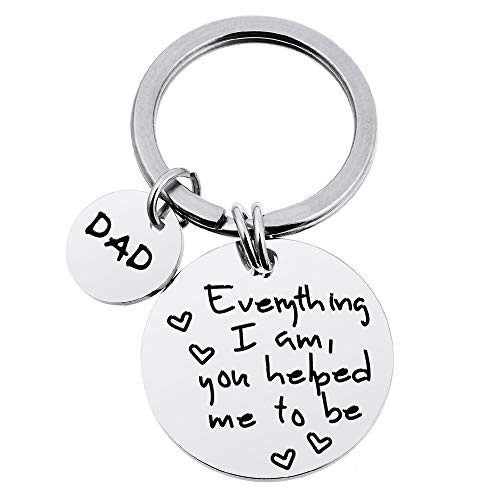 MJartoria Mom Gifts for Mother's Day Everything I Am You Helped Me to Be Keychain Gifts Birthday Gifts for Mom -DAD-Everything I Am You Helped Me to Be-