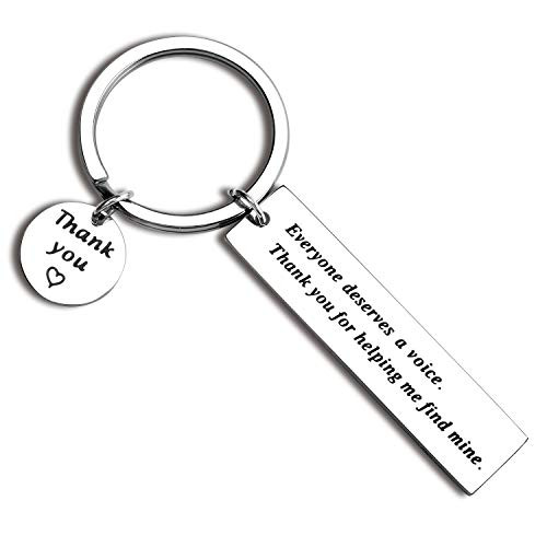 Speech Therapist Gifts Speech Language Pathologist Thank You Gift Everyone Deserves A Voice Keychain -SLP Keychain-