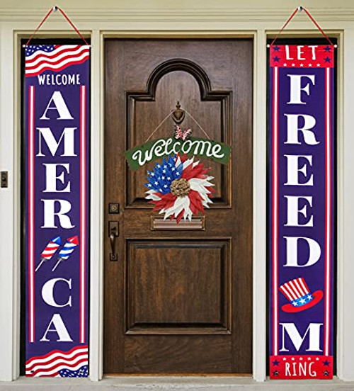 4th of July Decorations Outdoor Banner Patriotic Porch Sign for Home Yard Indoor Outdoor Decor Hanging Flags Banner Fourth of July Independence Day Flag Day 4th of July Decorations Outdoor Banner Patriotic Porch Sign for Home Yard Indoor Outdoor Decor Hanging Flags Banner Fourth of July Independence Day Flag Day