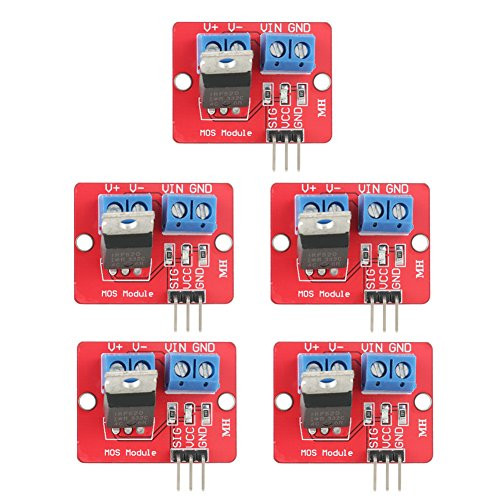 5pcs IRF520 MOSFET Driver Module,MOSFET Button Drive,0-24V PWM Output Driving Boards,Can Drive LED Lamp Strip, Dc Motor, Mini Pump, Solenoid Valve
