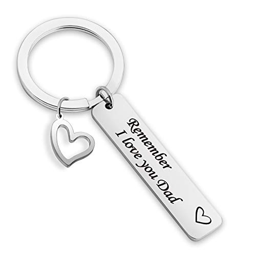 Remember I Love You Mom Dad Keychain Stainless Steel Jewelry Gifts for Mom Dad-remember i love you dad KR-