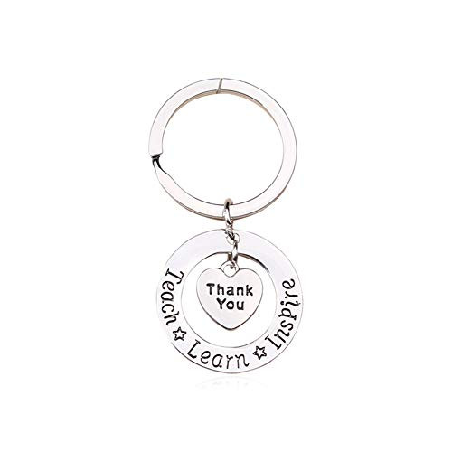 Teacher Appreciation Gifts, Thank You Teacher Gifts Teach Learn Inspire Keychain for Women Jewelry Birthday Gift for Teachers Valentines Christmas Gifts