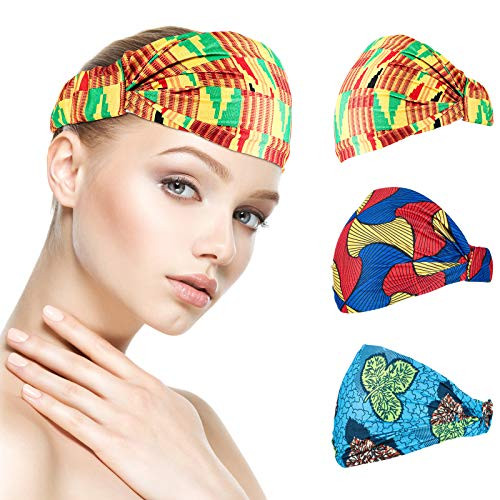 3 Pieces Women Turban African Stretchy Boho Print Headband Yoga Sports Workout Hairband Elastic Twisted Knot Hair Head Wrap for Women Girls Hair Accessories 3 Pieces Women Turban African Stretchy Boho Print Headband Yoga Sports Workout Hairband Elastic Twisted Knot Hair Head Wrap for Women Girls Hair Accessories