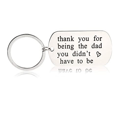 Step Dad Keychain Gift, Dad Gifts from Son Daughter ,Stainless Steel Dad Keychain Stepdad Gifts for Fathers Day,Christmas,Birthday,Anniversary Daddy Step Dad Men Jewelry For Father's Day