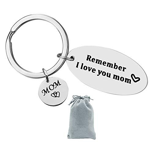 Mother's Day Gift Mom Birthday Gifts Keychain-Remember I Love You mom,Best Gift for Mom Keychain Keyring for Mom Birthday Christmas Gifts from Daughter or Son Mom Jewelry Gift