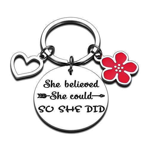 She Believed She Could So She Did Inspirational Gifts Keychain for Nurse Students Women Girls Birthday Christmas College Graduation Gifts for Daughter Sister Best Friend