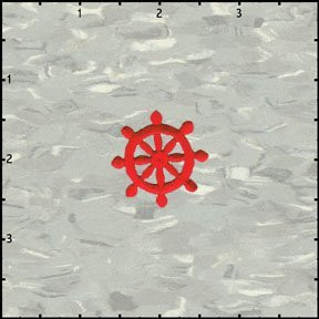1 1/4 INCH Red Captain Wheel Patch Ship Steering Embroidered Iron On Applique