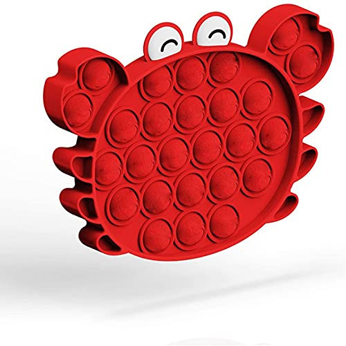 Push pop Bubble Fidget Sensory Toy, Autism Special Needs Stress Reliever Silicone Stress Reliever Toy, Stress and Anxiety Relief for Homeschool Office, 1Pcs Crab