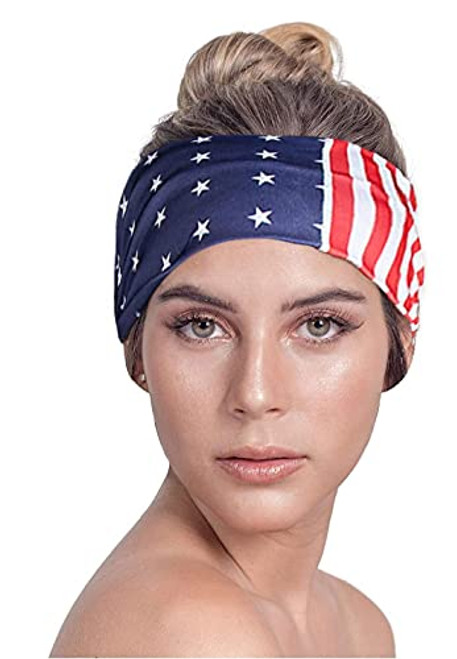 grinderPUNCH American Flag Bandana Headband, USA Flag Head wrap ,Stars and Stripes Cross Headband, Patriotic Elastic Hair Bands for Independence Day grinderPUNCH American Flag Bandana Headband, USA Flag Head wrap ,Stars and Stripes Cross Headband, Patriotic Elastic Hair Bands for Independence Day