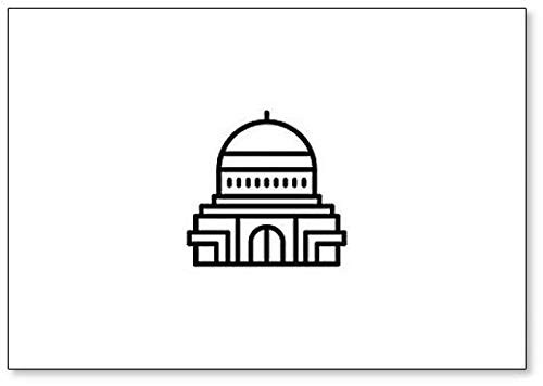Capitol Building Illustration. Government Icon in Trendy Flat Style Fridge Magnet