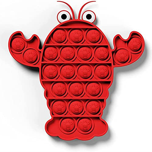 Push pop Bubble Fidget Sensory Toy, Autism Special Needs Stress Reliever Silicone Stress Reliever Toy, Stress and Anxiety Relief for Homeschool Office, 1Pcs Lobster