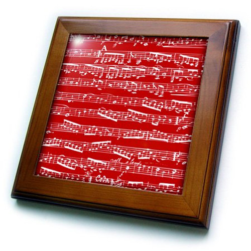 3dRose ft_151359_1 Red Musical Notes Bold Stylish Sheet Music Piano Notation Modern Contemporary Musician Gifts Framed Tile, 8 by 8-Inch 3dRose ft_151359_1 Red Musical Notes Bold Stylish Sheet Music Piano Notation Modern Contemporary Musician Gifts Framed Tile, 8 by 8-Inch