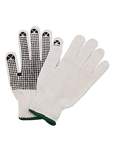 3 Pairs One Side Dots Gloves PVC String Knit Gloves with Black Dots Knitted Cotton Gloves for General Purposes for Industrial Cooking Grilling Home Tools -Small-