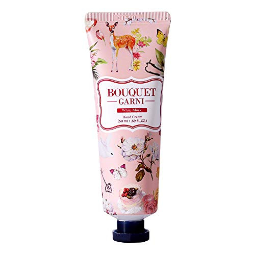 BOUQUET GARNI Hand Cream White Musk with Shea Butter - Long Lasting Fragrance Hand Lotion - Cuticles and Dry Hands Treatment - Deep Moisturizing Ingredients - Calming and Soothing the Skin - 1.7 Fl Oz