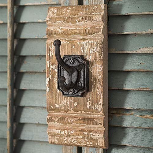 CTW Home Collection Cast Iron and Wood Wall Hook