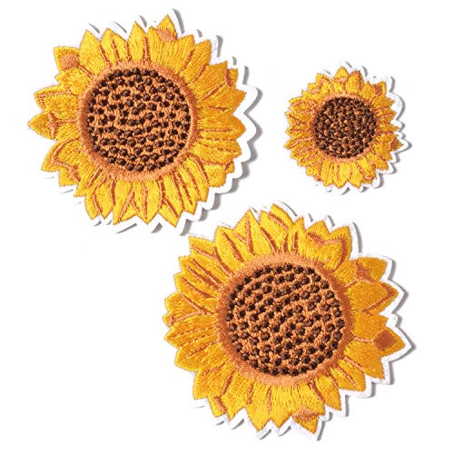 J.CARP 3Pcs Sunflower Embroidery Patches, Iron and Sew On Applique Badge for Clothes, Jeans, Jacket, Hat, Dress, DIY Accessories J.CARP 3Pcs Sunflower Embroidery Patches, Iron and Sew On Applique Badge for Clothes, Jeans, Jacket, Hat, Dress, DIY Accessories