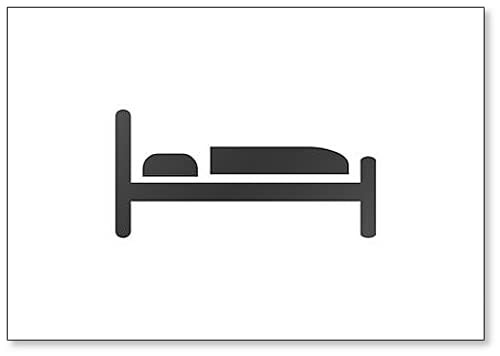 Bed Icon Symbol Sleep Night Hotel Motel Graphic Illustration Isolated and Flat Fridge Magnet