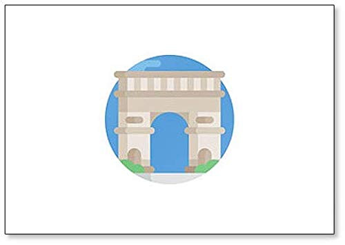 Arc De Triomphe Circle Flat Icon Isolated on White Background Fridge Magnet