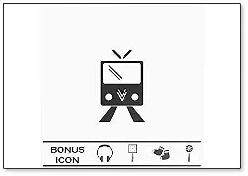 Tram Icon Flat Fridge Magnet