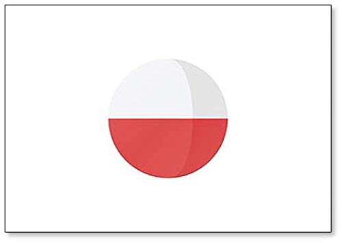 Poland Circle Flat Icon Isolated on White Background Fridge Magnet