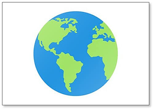 Earth Globes Isolated on White Background. Flat Planet Earth Icon. Illustration. Fridge Magnet