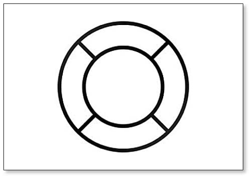 Lifebuoy Line Icon. Rubber Ring Outline Flat Black Icon. Lifesaver Sign. Fridge Magnet