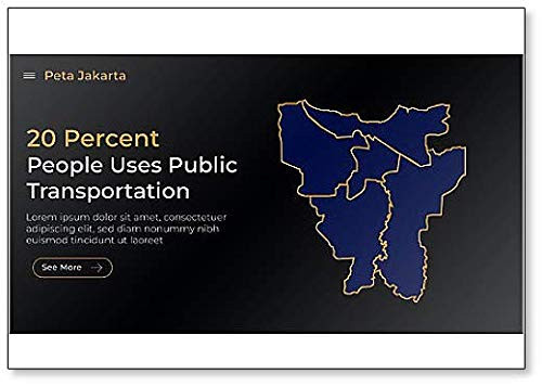Map of Jakarta City Indonesia in Black Themed Flat Design 80 Fridge Magnet