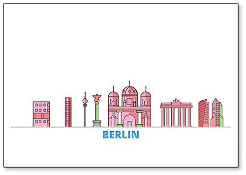 Germany, Berlin City Cityscape Line Travel Flat City Landmark, Fridge Magnet Germany, Berlin City Cityscape Line Travel Flat City Landmark, Fridge Magnet