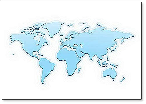 Simple Flat Illustration of a World Map with Blue Shade Color Fridge Magnet