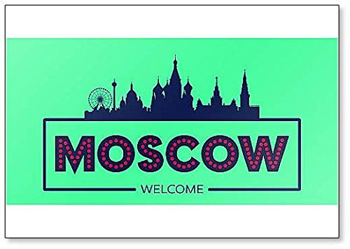 Moscow Skyline Silhouette Flat Design Illustration. Fridge Magnet