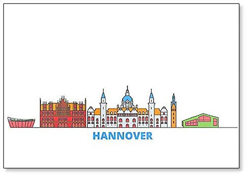 Germany, Hannover Cityscape Line Travel Flat City Landmark, Fridge Magnet Germany, Hannover Cityscape Line Travel Flat City Landmark, Fridge Magnet