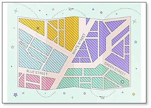 Abstract Flat City Map. Streets on the City Plan. Fridge Magnet