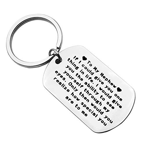Nephew Keychain To My Nephew Gifts from Aunt Uncle Inspirational Nephew Gifts Graduation Gifts Christmas Birthday Gifts for Nephew