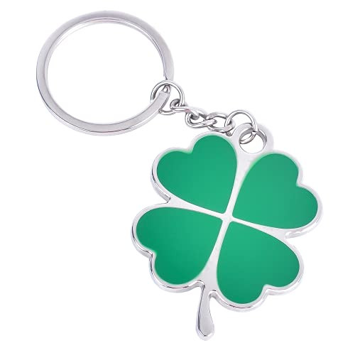 Clover Keychain, Four Leaf Clover Keychain, Zinc Alloy Durable Key Ring,Inspirational Gifts, Perfect for Friends/Partner/Lover