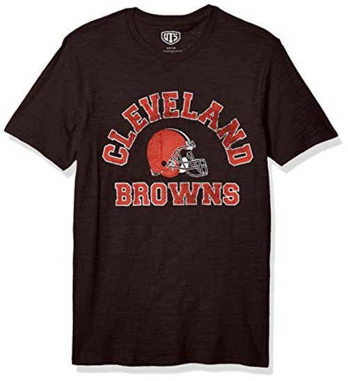NFL Men's Cleveland Browns OTS Slub Tee, Medium, Distressed Opal - Brown